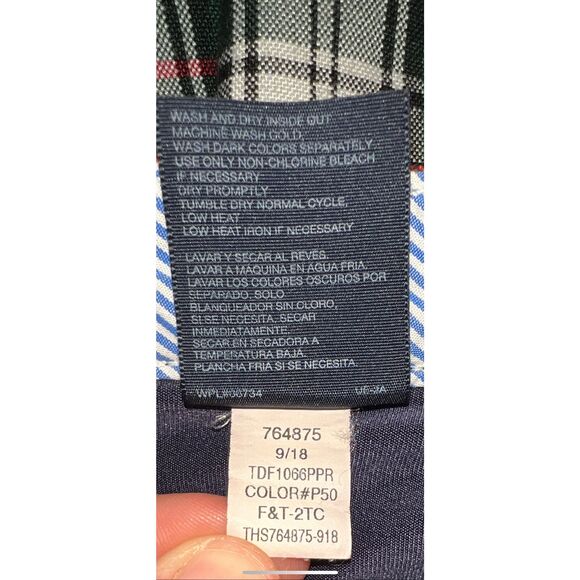 ☑️ Tommy Hilfiger Navy, Green, Red & White Plaid Tartan Skorts Girls Size 12 - Picture 6 of 11